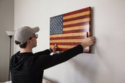 American Flag Laser Engraved Stars - “Old Glory” Wooden American Flag American Grains, LLC 